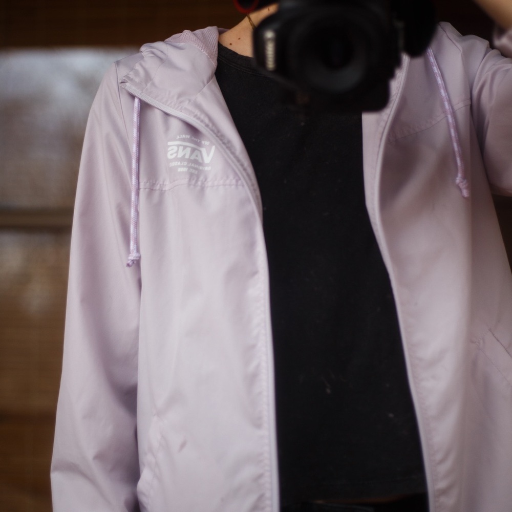 Light Pink Vans Windbreaker Jacket, Size Small